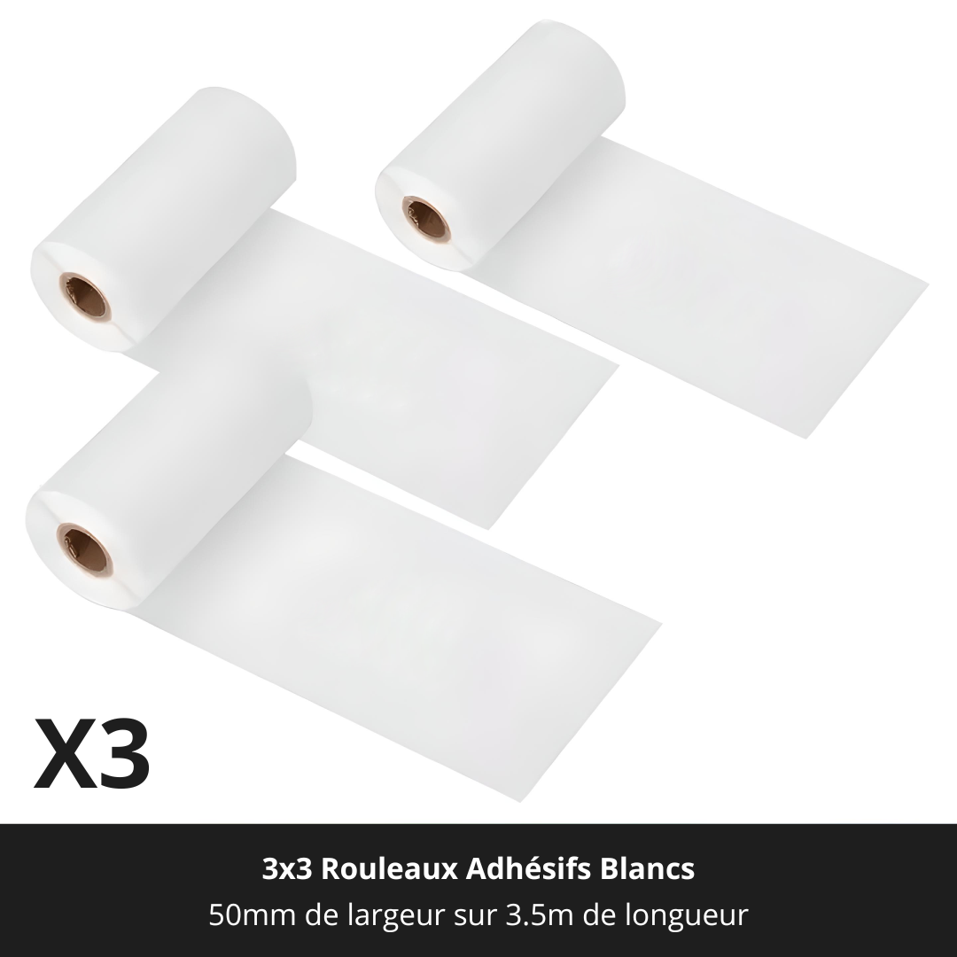 PrintPix™ Rouleaux Adhésifs Blancs (x3)